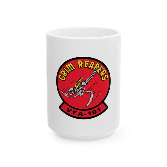 VFA 101 Grim Reapers (U.S. Navy) White Coffee Mug 15oz - Go Mug Yourself