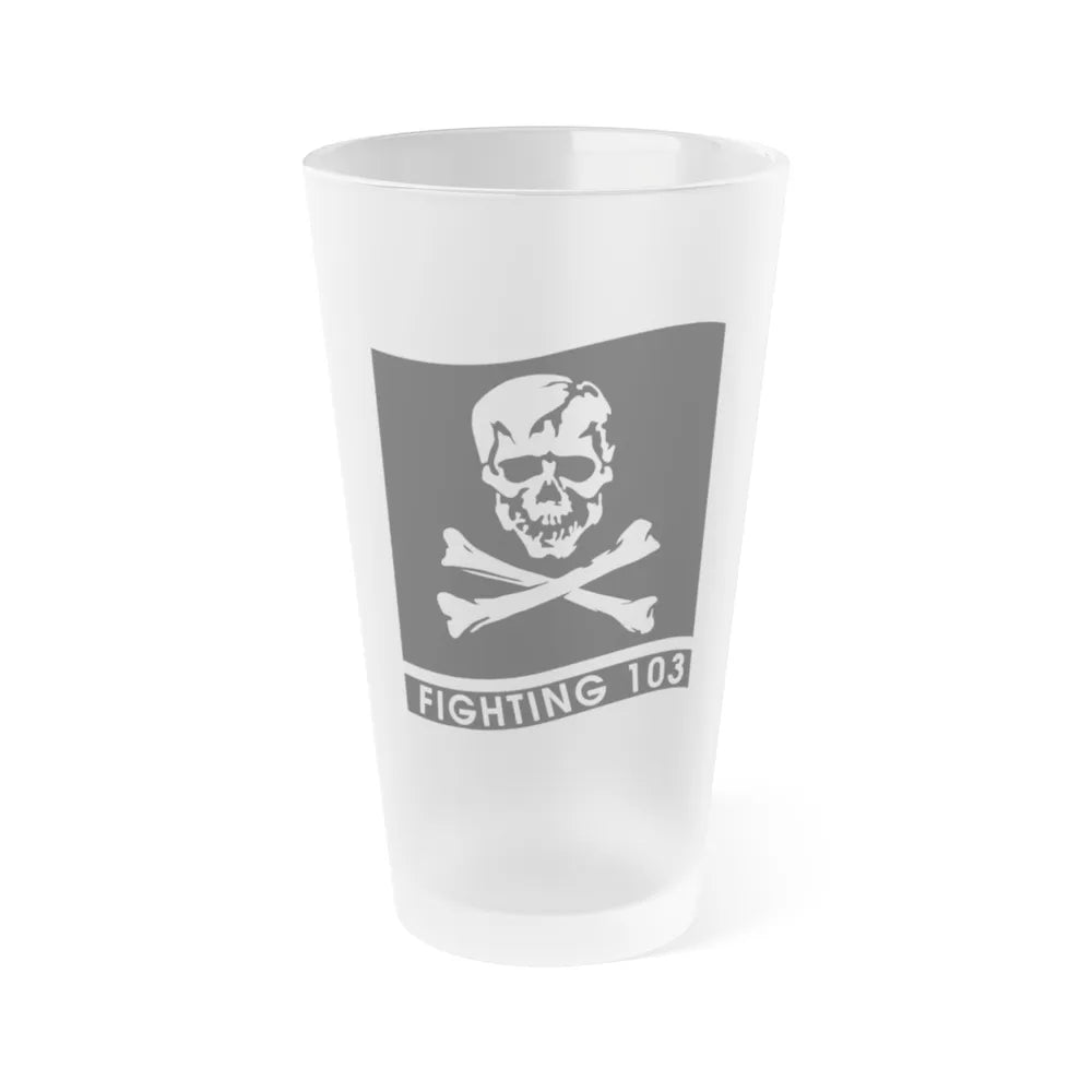 VFA 103 Jolly Rogers (U.S. Navy) Frosted Pint Glass 16oz-Go Mug Yourself