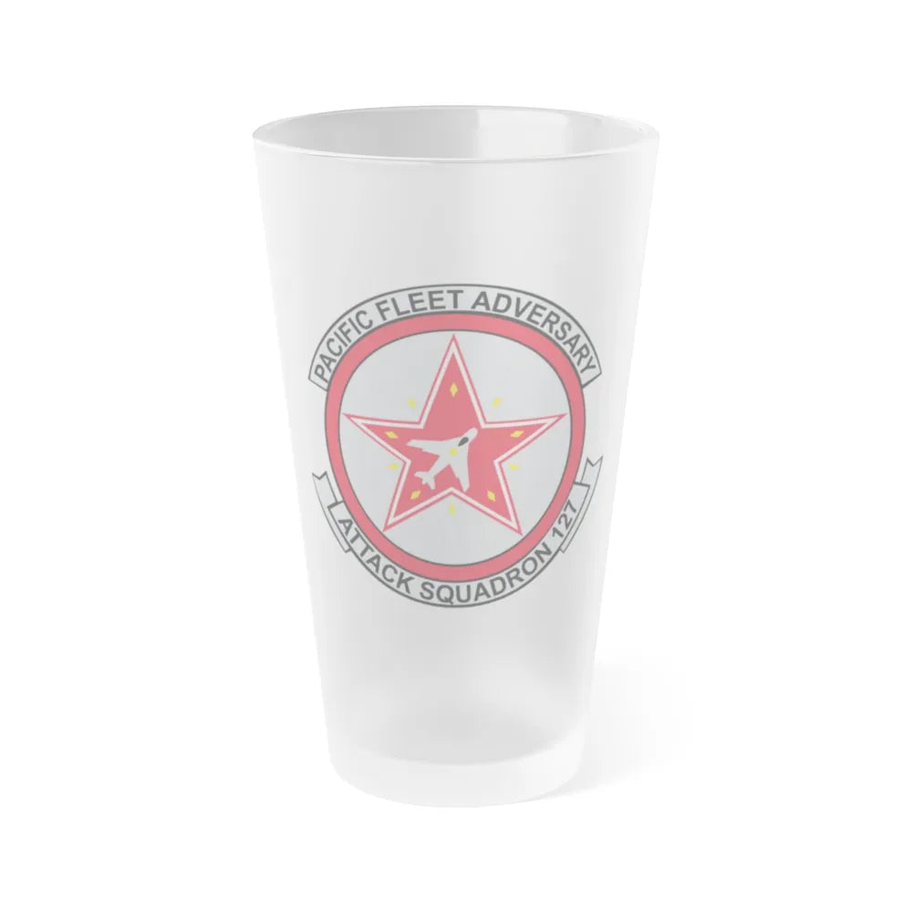 VFA 127 Adversary (U.S. Navy) Frosted Pint Glass 16oz-Go Mug Yourself