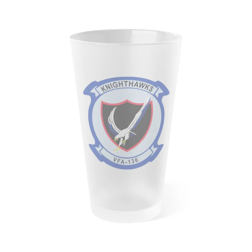 VFA 136 Knighthawks v2 (U.S. Navy) Frosted Pint Glass 16oz-Go Mug Yourself