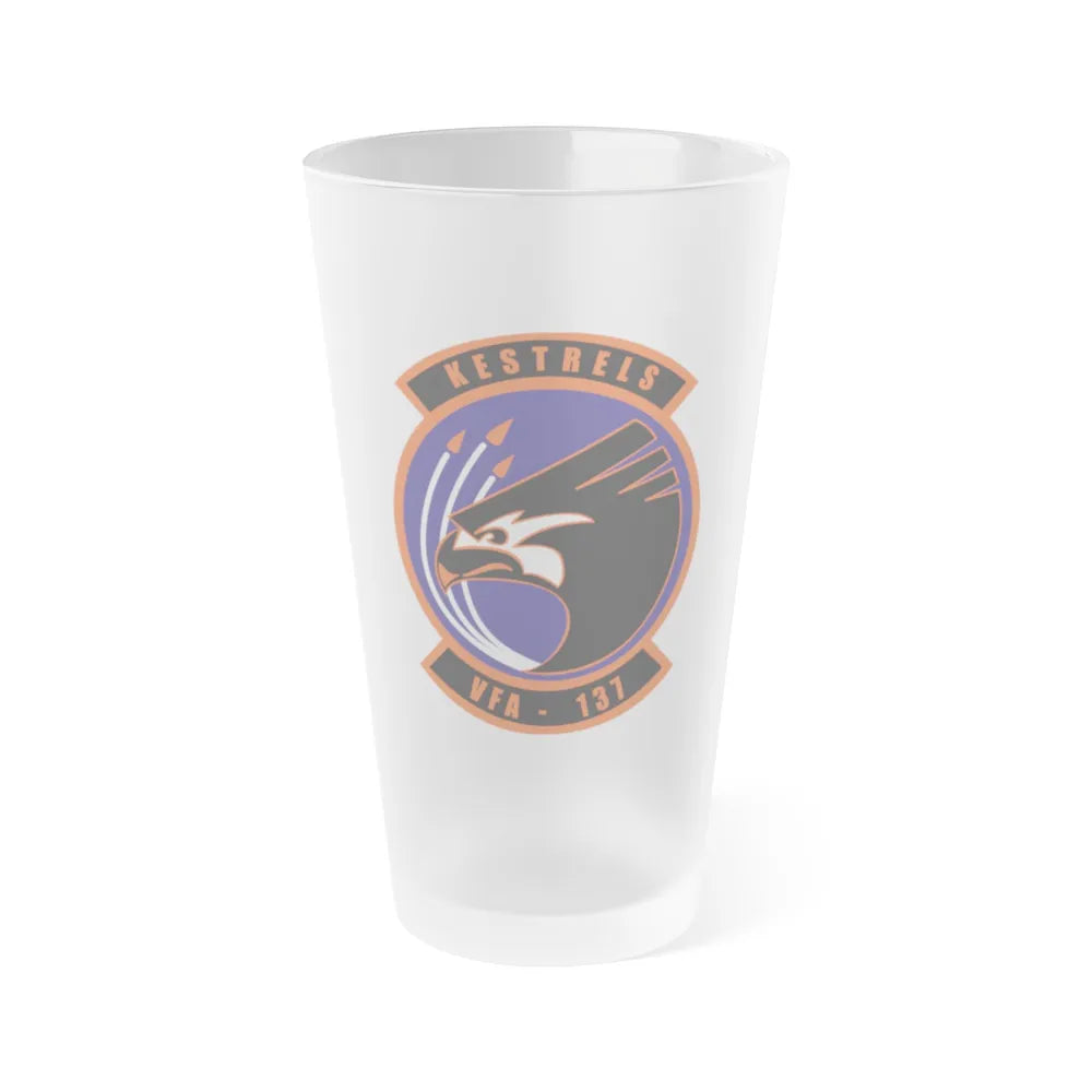 VFA 137 Kestrels 2018 (U.S. Navy) Frosted Pint Glass 16oz-Go Mug Yourself