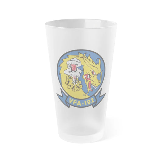 VFA 192 Golden Dragons (U.S. Navy) Frosted Pint Glass 16oz-Go Mug Yourself