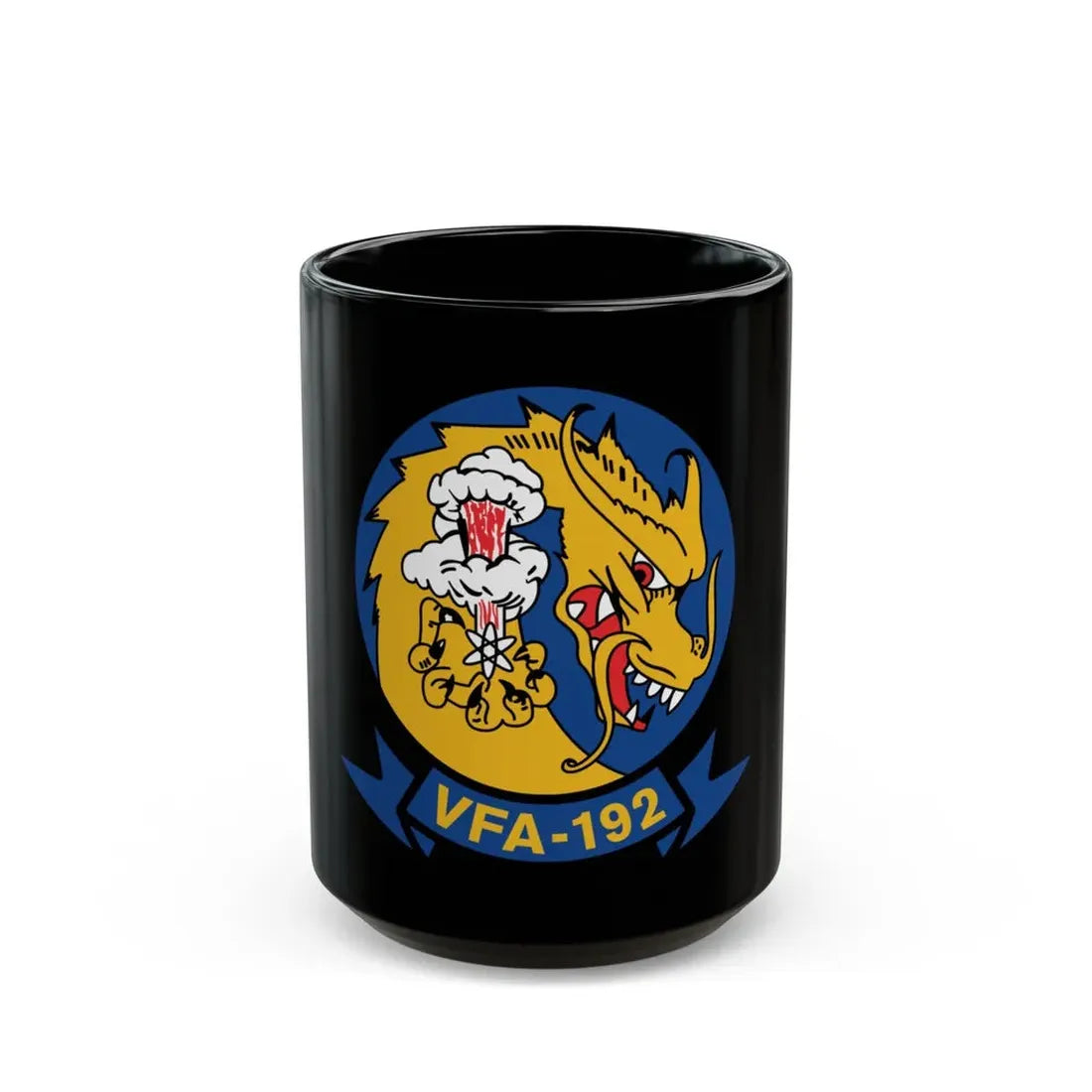 VFA 192 Golden Dragons (U.S. Navy) Black Coffee Mug 15oz - Go Mug Yourself
