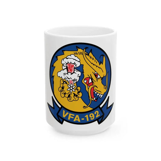 VFA 192 Golden Dragons (U.S. Navy) White Coffee Mug 15oz - Go Mug Yourself