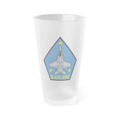 VFA 213 Black Lions (U.S. Navy) Frosted Pint Glass 16oz Default Title - Go Mug Yourself