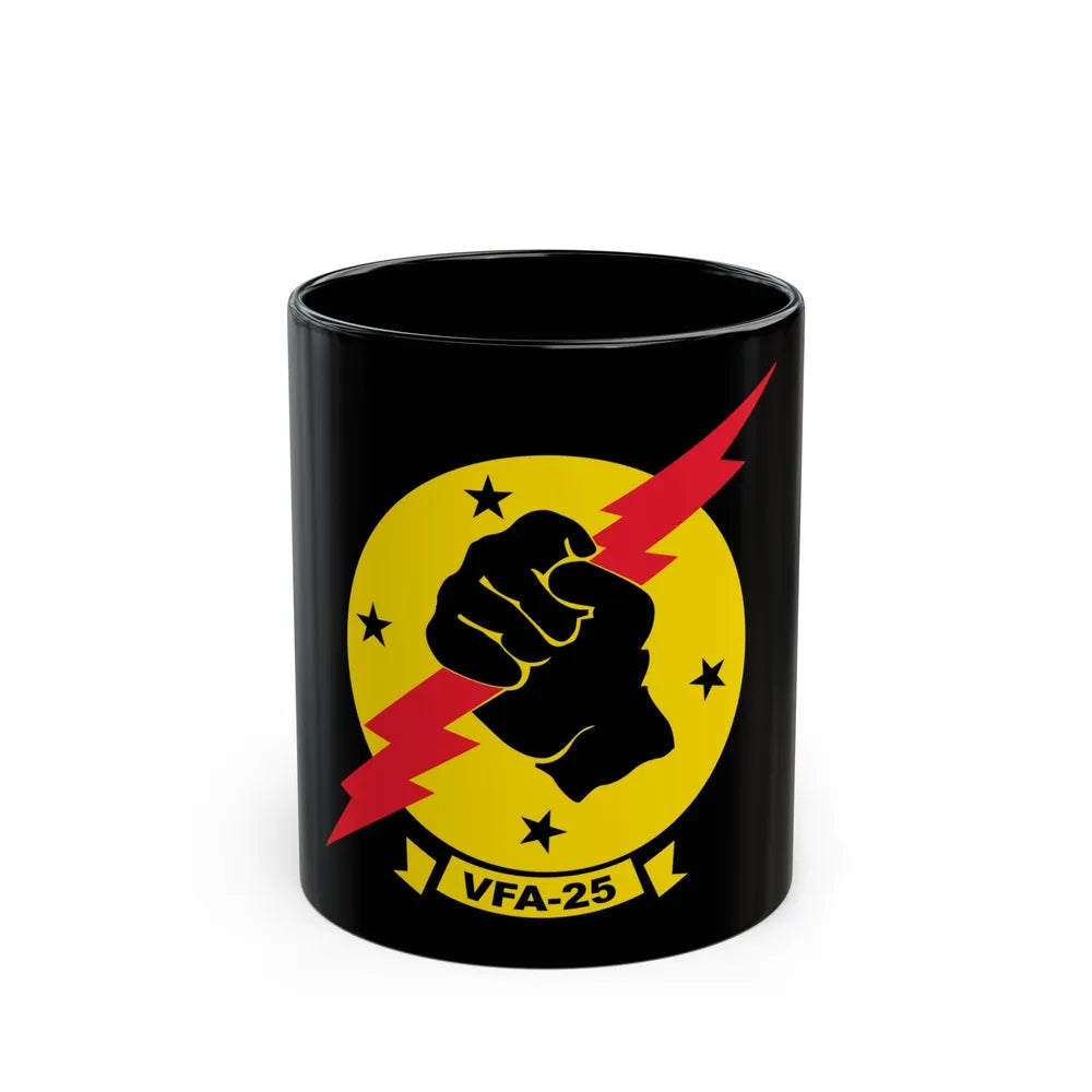 VFA 25 Fist of the Fleet (U.S. Navy) Black Coffee Mug-11oz-Go Mug Yourself