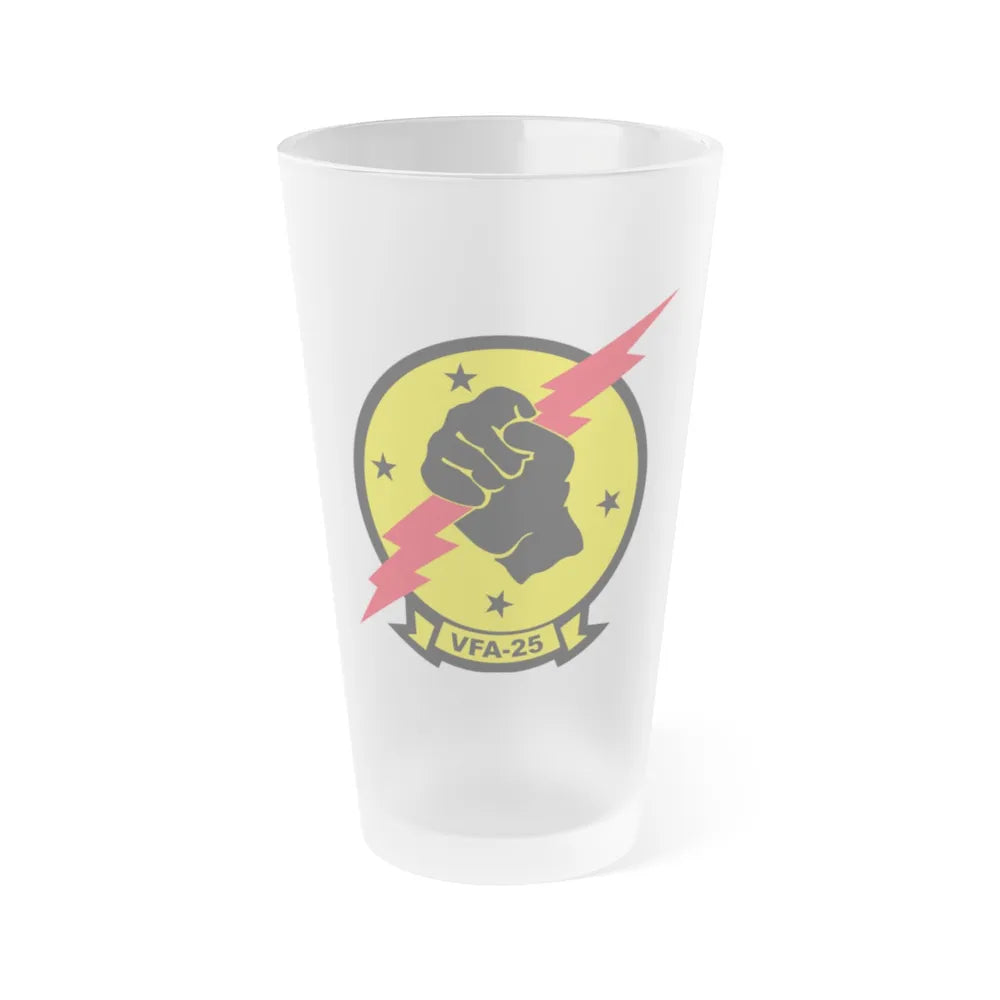 VFA 25 Fist of the Fleet (U.S. Navy) Frosted Pint Glass 16oz-Go Mug Yourself