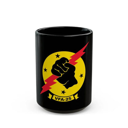 VFA 25 Fist of the Fleet (U.S. Navy) Black Coffee Mug 15oz - Go Mug Yourself