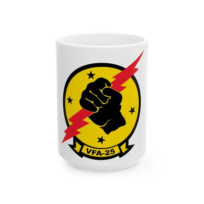 VFA 25 Fist of the Fleet (U.S. Navy) White Coffee Mug 15oz - Go Mug Yourself