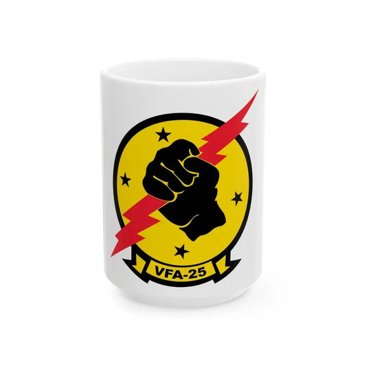 VFA 25 Fist of the Fleet (U.S. Navy) White Coffee Mug 15oz - Go Mug Yourself