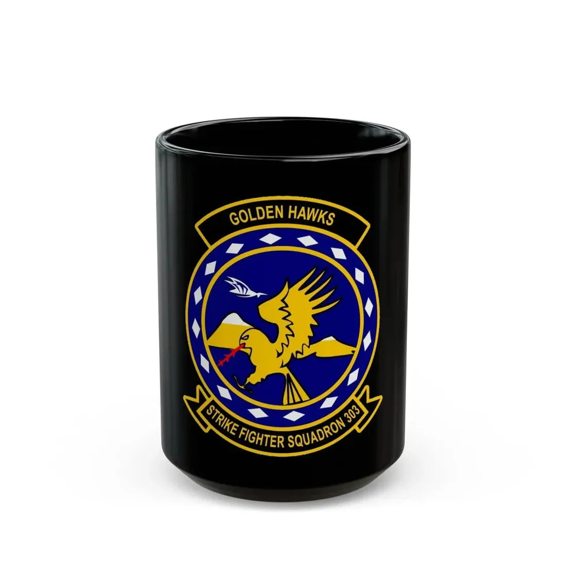 VFA 303 Strike Fighter Squadron 303 (U.S. Navy) Black Coffee Mug 15oz - Go Mug Yourself