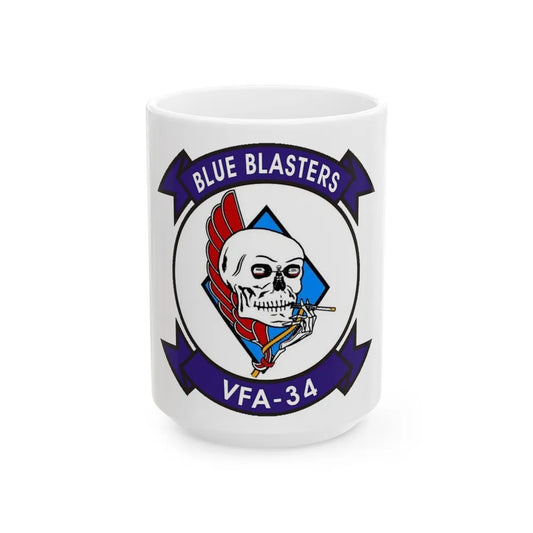 VFA 34 (U.S. Navy) White Coffee Mug-15oz-Go Mug Yourself