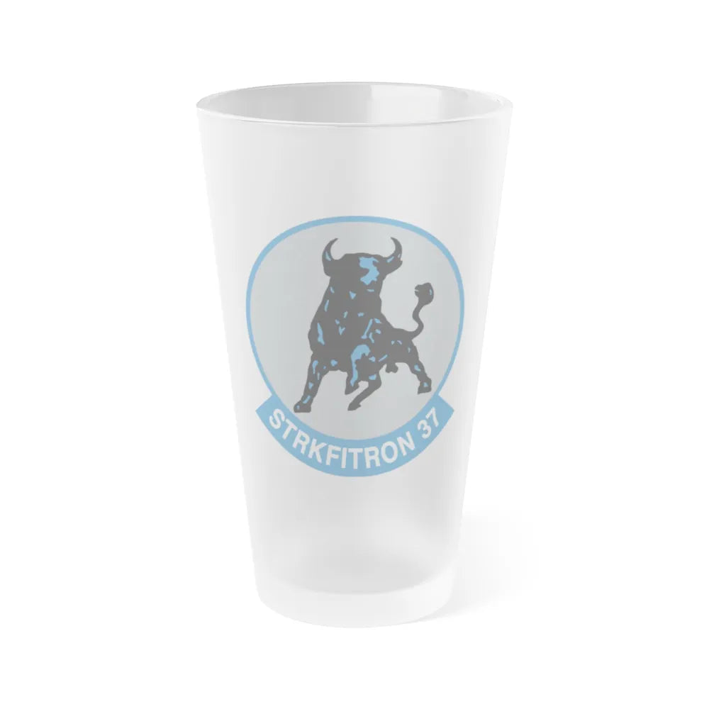 VFA 37 Ragin' Bulls STRKFITRON 37 (U.S. Navy) Frosted Pint Glass 16oz-Go Mug Yourself