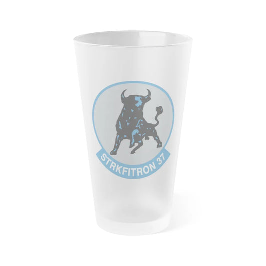 VFA 37 Ragin' Bulls STRKFITRON 37 (U.S. Navy) Frosted Pint Glass 16oz-Go Mug Yourself