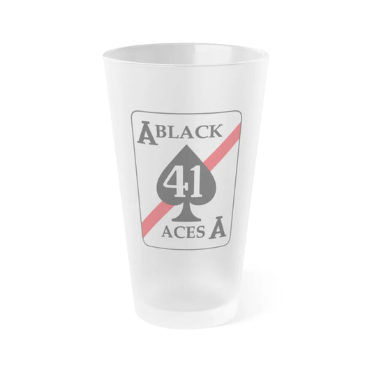 VFA 41 Black Aces (U.S. Navy) Frosted Pint Glass 16oz-Go Mug Yourself