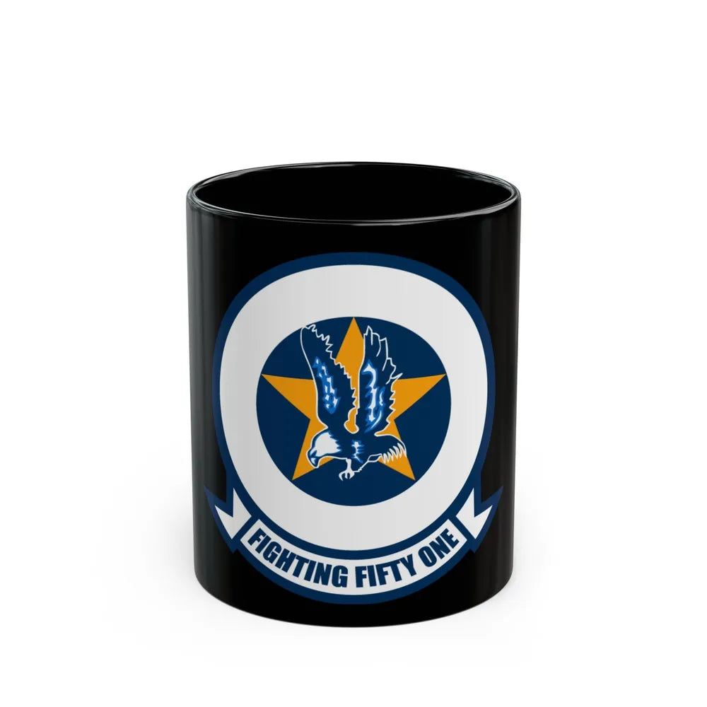 VFA 51 Fighting Fifty One (U.S. Navy) Black Coffee Mug-11oz-Go Mug Yourself