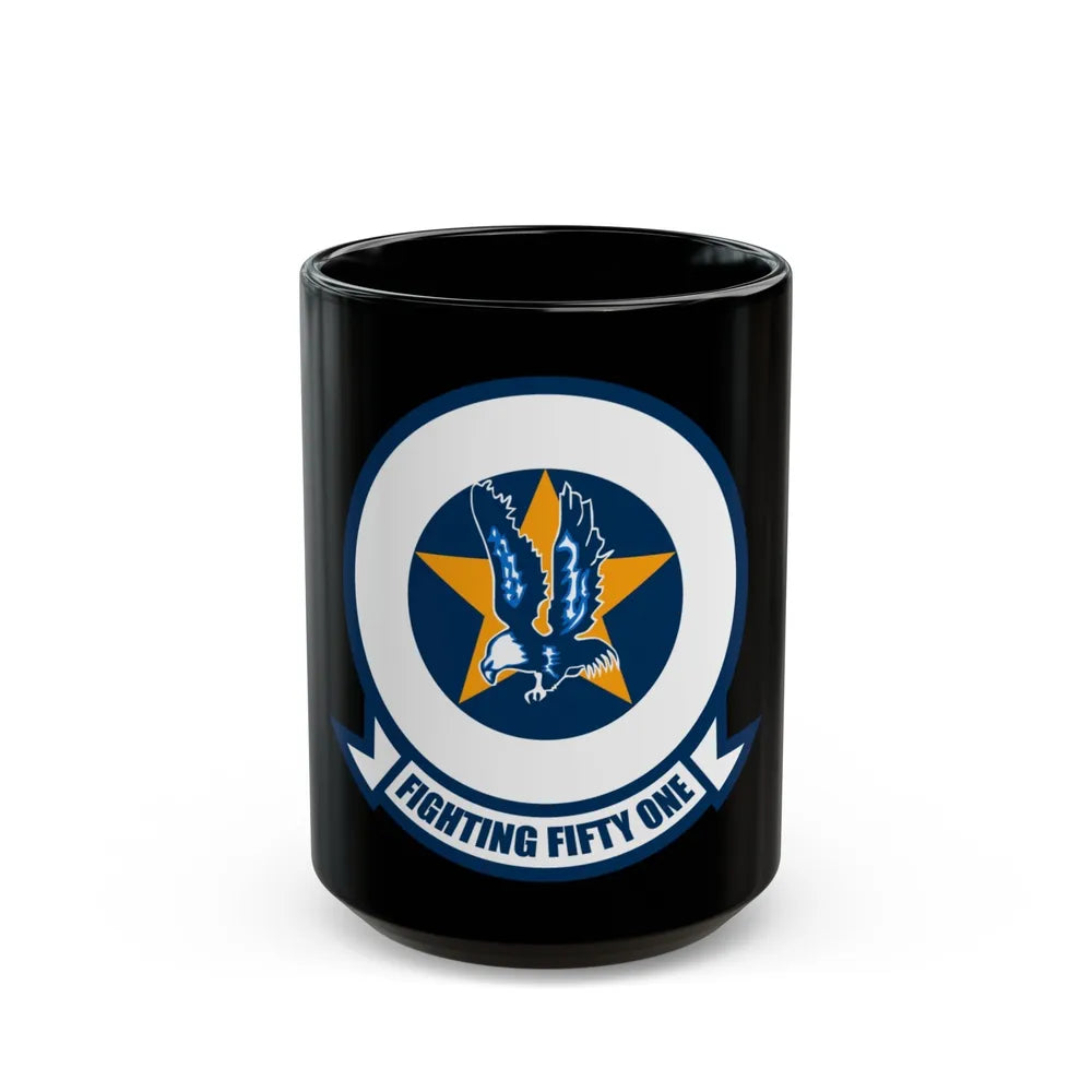 VFA 51 Fighting Fifty One (U.S. Navy) Black Coffee Mug-15oz-Go Mug Yourself