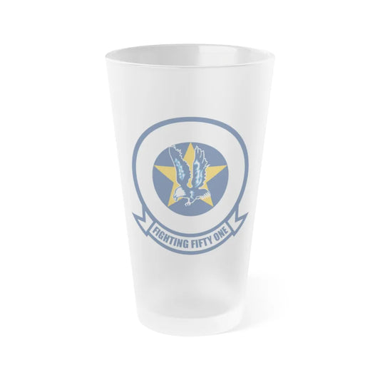 VFA 51 Fighting Fifty One (U.S. Navy) Frosted Pint Glass 16oz-Go Mug Yourself