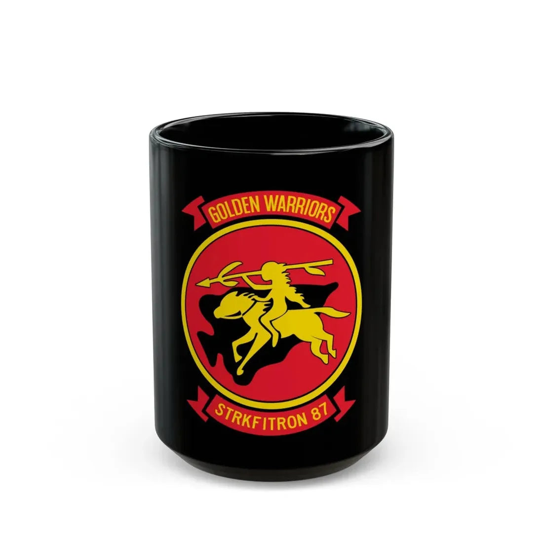VFA 87 Golden Warriors (U.S. Navy) Black Coffee Mug 15oz - Go Mug Yourself