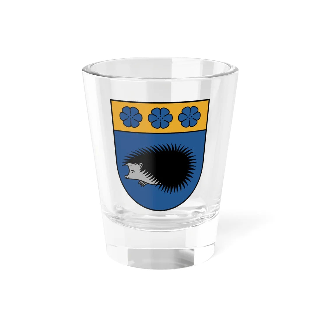 Viļakas pilsētas ģerbonis (Latvia) (Coat of Arms) Shot Glass 1.5oz 1.5oz - Go Mug Yourself