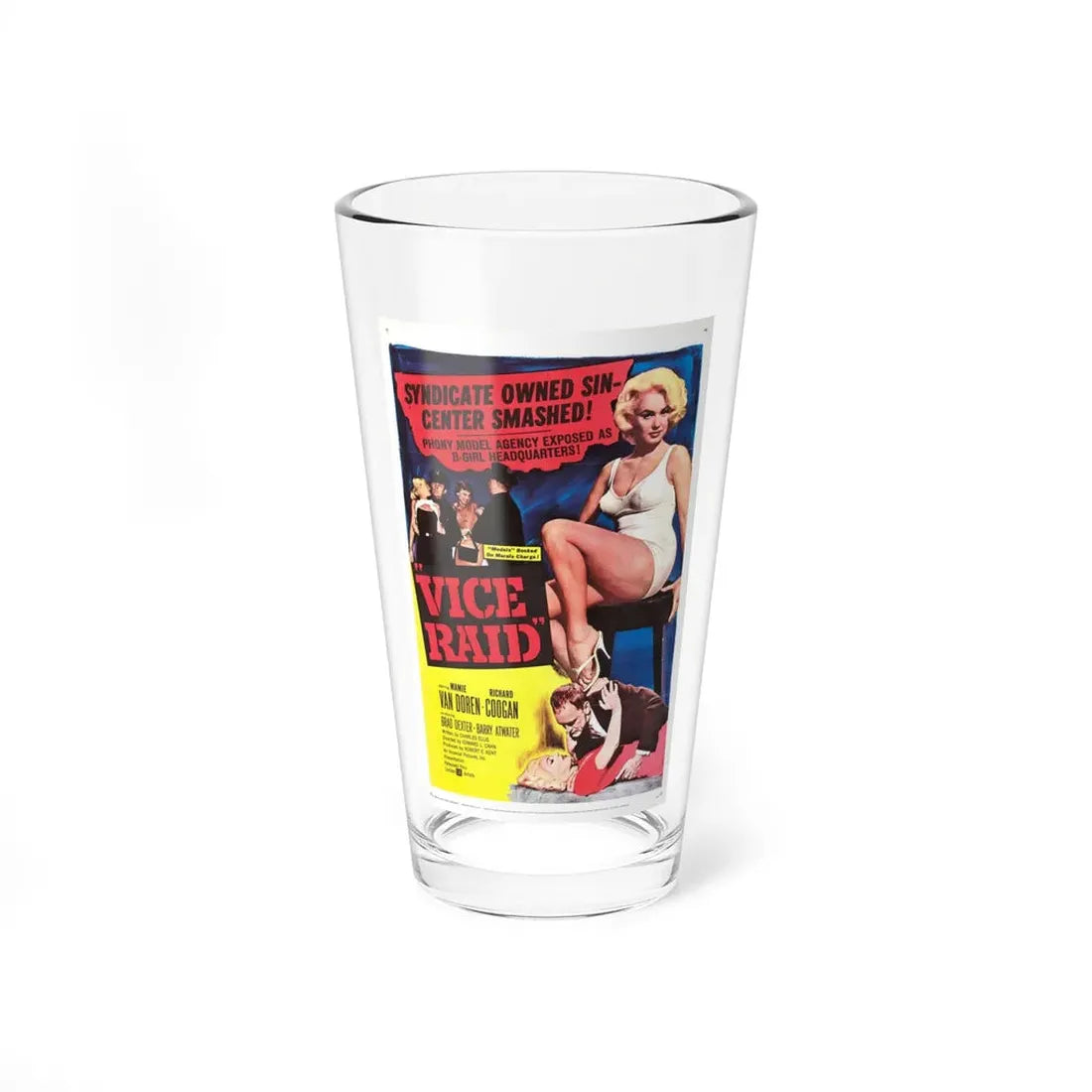VICE RAID 1960 Movie Poster - Pint Glass 16oz 16oz - Go Mug Yourself
