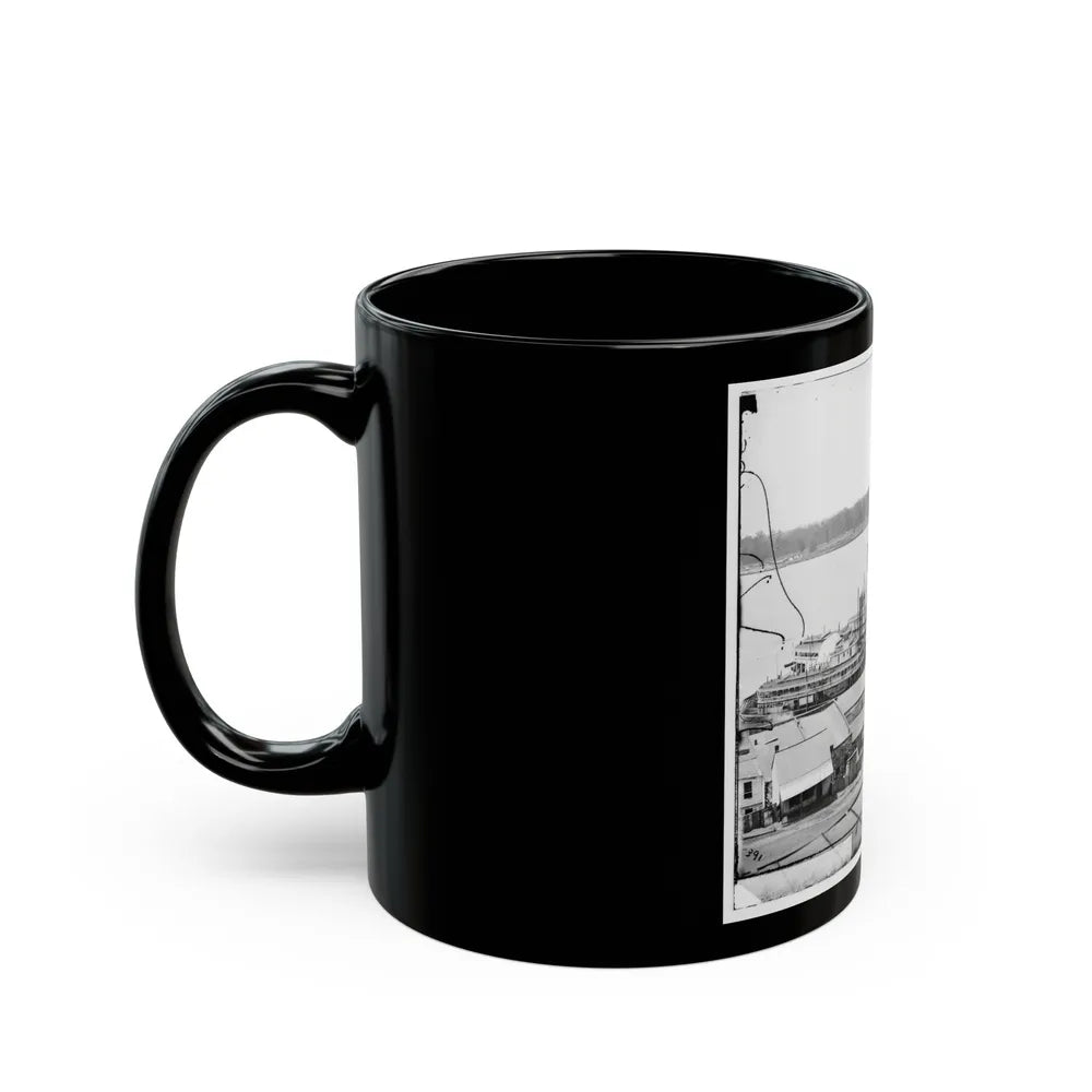 Vicksburg, Miss. Levee And Steamboats (U.S. Civil War) Black Coffee Mug-Go Mug Yourself