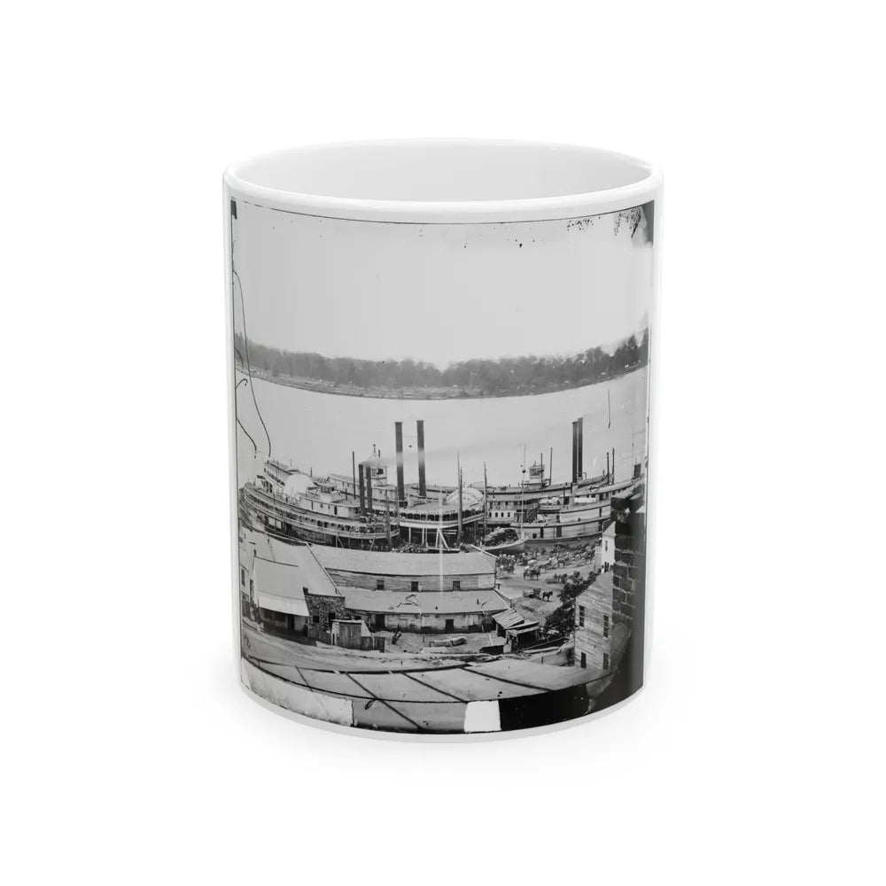 Vicksburg, Miss. Levee And Steamboats (U.S. Civil War) White Coffee Mug-11oz-Go Mug Yourself