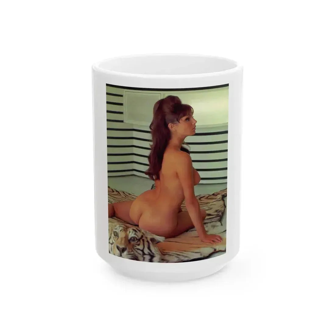 Victoria Vetri #100 - Topless (Vintage Female Icon) White Coffee Mug 15oz - Go Mug Yourself