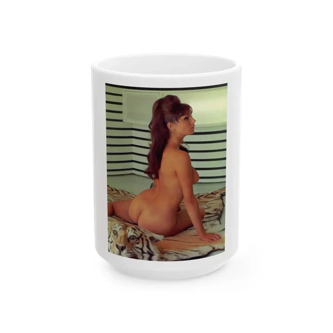 Victoria Vetri #100 - Topless (Vintage Female Icon) White Coffee Mug 15oz - Go Mug Yourself