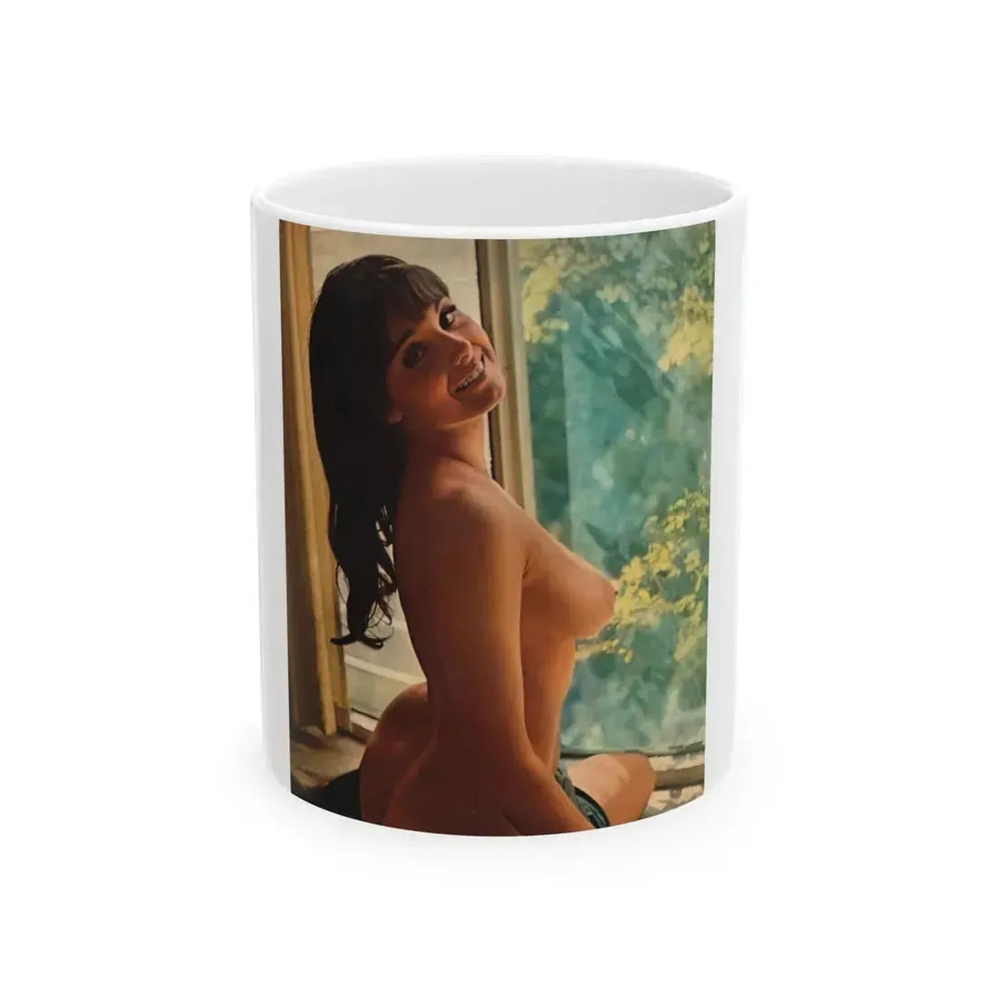 Victoria Vetri #104 - Topless (Vintage Female Icon) White Coffee Mug 11oz - Go Mug Yourself