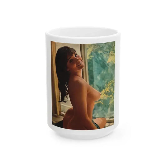 Victoria Vetri #104 - Topless (Vintage Female Icon) White Coffee Mug 15oz - Go Mug Yourself
