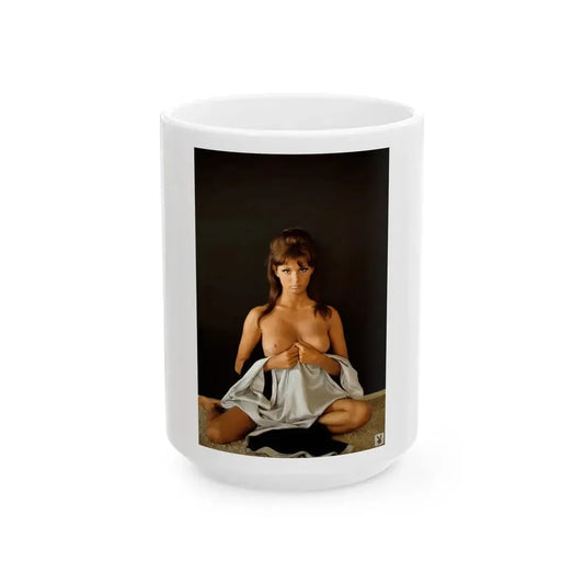 Victoria Vetri #109 - Topless (Vintage Female Icon) White Coffee Mug 15oz - Go Mug Yourself