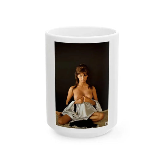 Victoria Vetri #109 - Topless (Vintage Female Icon) White Coffee Mug 15oz - Go Mug Yourself