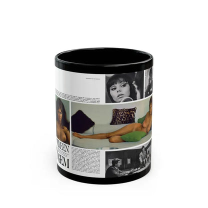 Victoria Vetri #125 - 2 Topless Photos (Vintage Female Icon) Black Coffee Mug 11oz - Go Mug Yourself