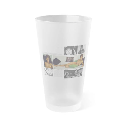 Victoria Vetri #125 - 2 Topless Photos (Vintage Female Icon) Frosted Pint Glass 16oz-16oz-Frosted-Go Mug Yourself