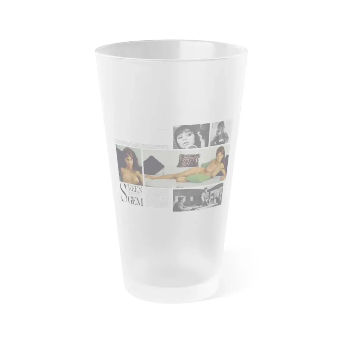 Victoria Vetri #125 - 2 Topless Photos (Vintage Female Icon) Frosted Pint Glass 16oz 16oz Frosted - Go Mug Yourself