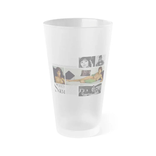 Victoria Vetri #125 - 2 Topless Photos (Vintage Female Icon) Frosted Pint Glass 16oz 16oz Frosted - Go Mug Yourself