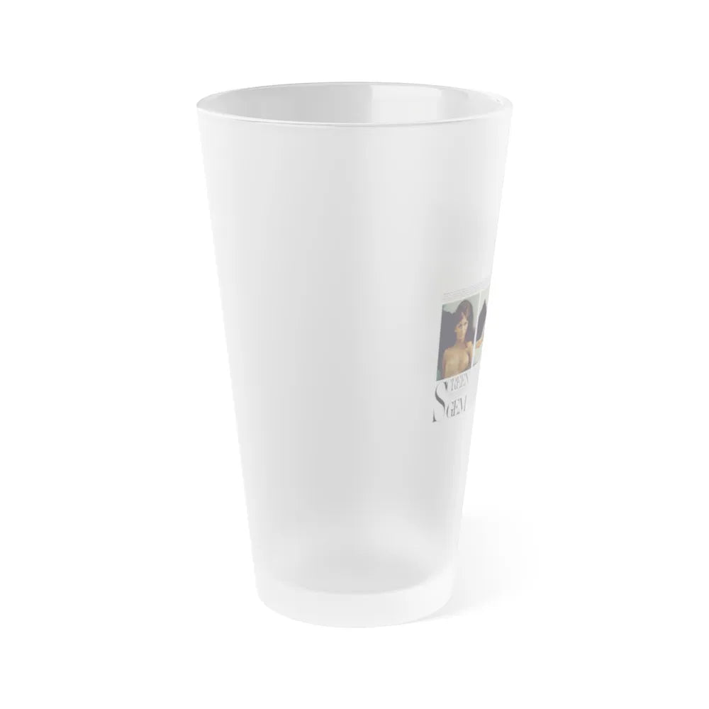 Victoria Vetri #125 - 2 Topless Photos (Vintage Female Icon) Frosted Pint Glass 16oz-Go Mug Yourself