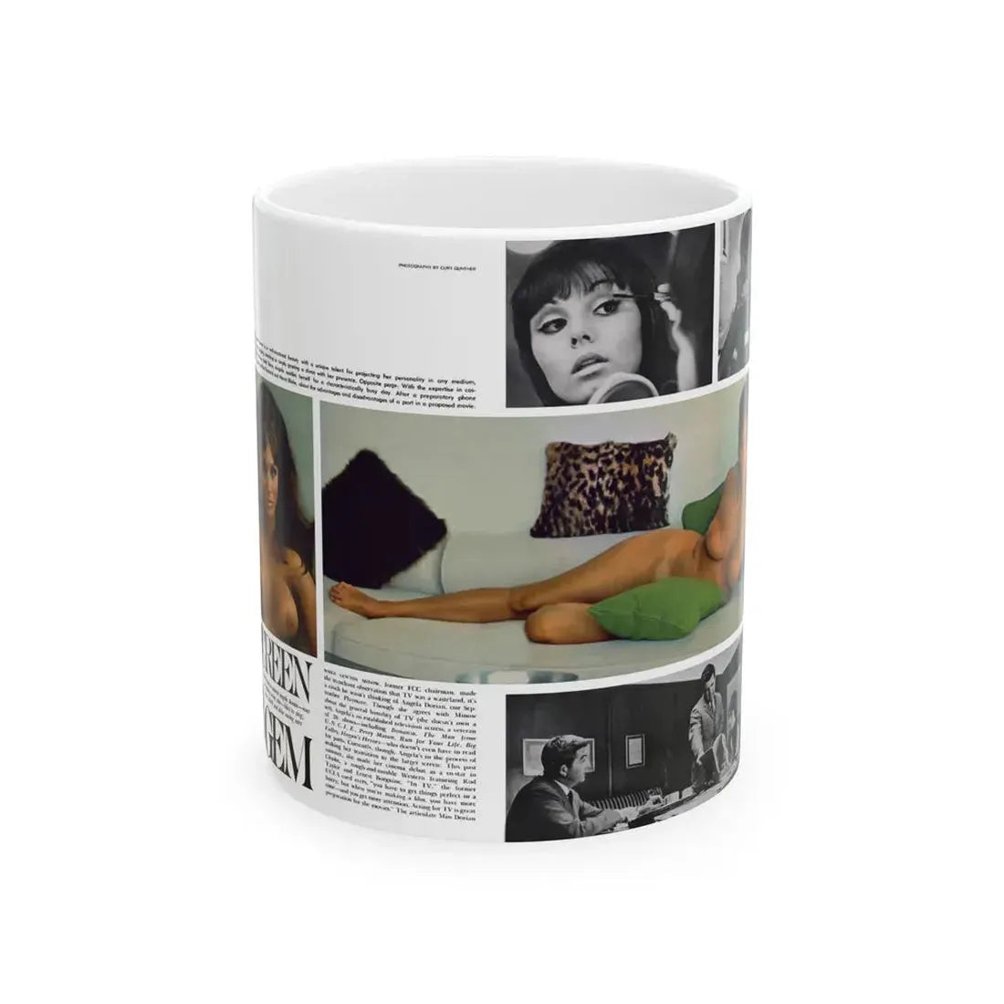 Victoria Vetri #125 - 2 Topless Photos (Vintage Female Icon) White Coffee Mug 11oz - Go Mug Yourself