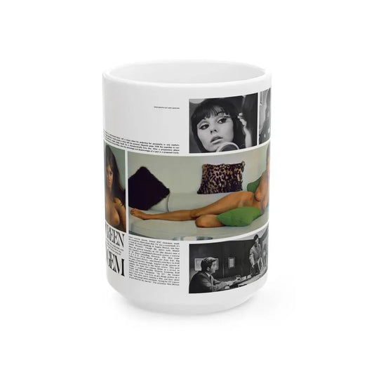 Victoria Vetri #125 - 2 Topless Photos (Vintage Female Icon) White Coffee Mug 15oz - Go Mug Yourself