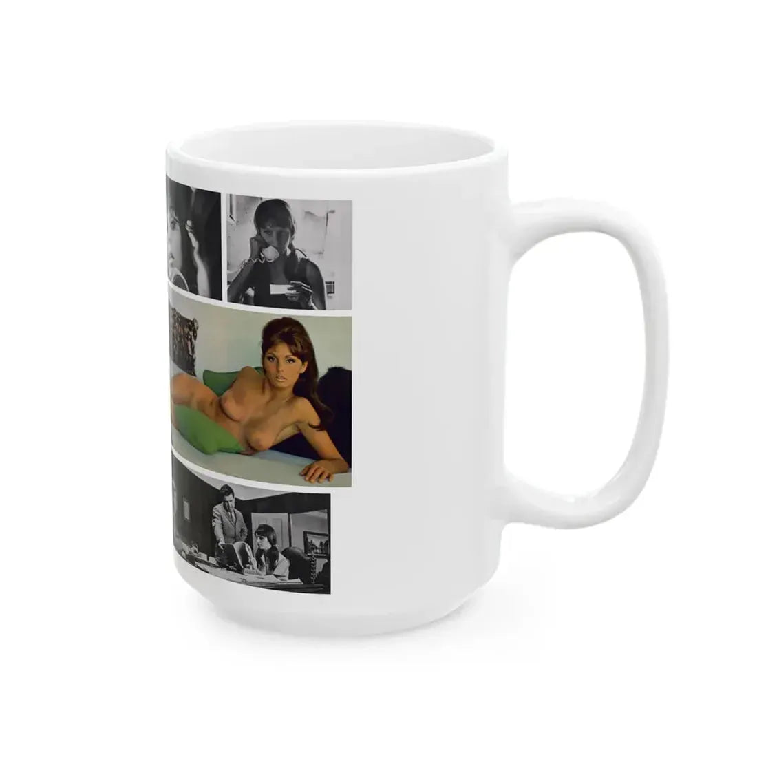 Victoria Vetri #125 - 2 Topless Photos (Vintage Female Icon) White Coffee Mug - Go Mug Yourself