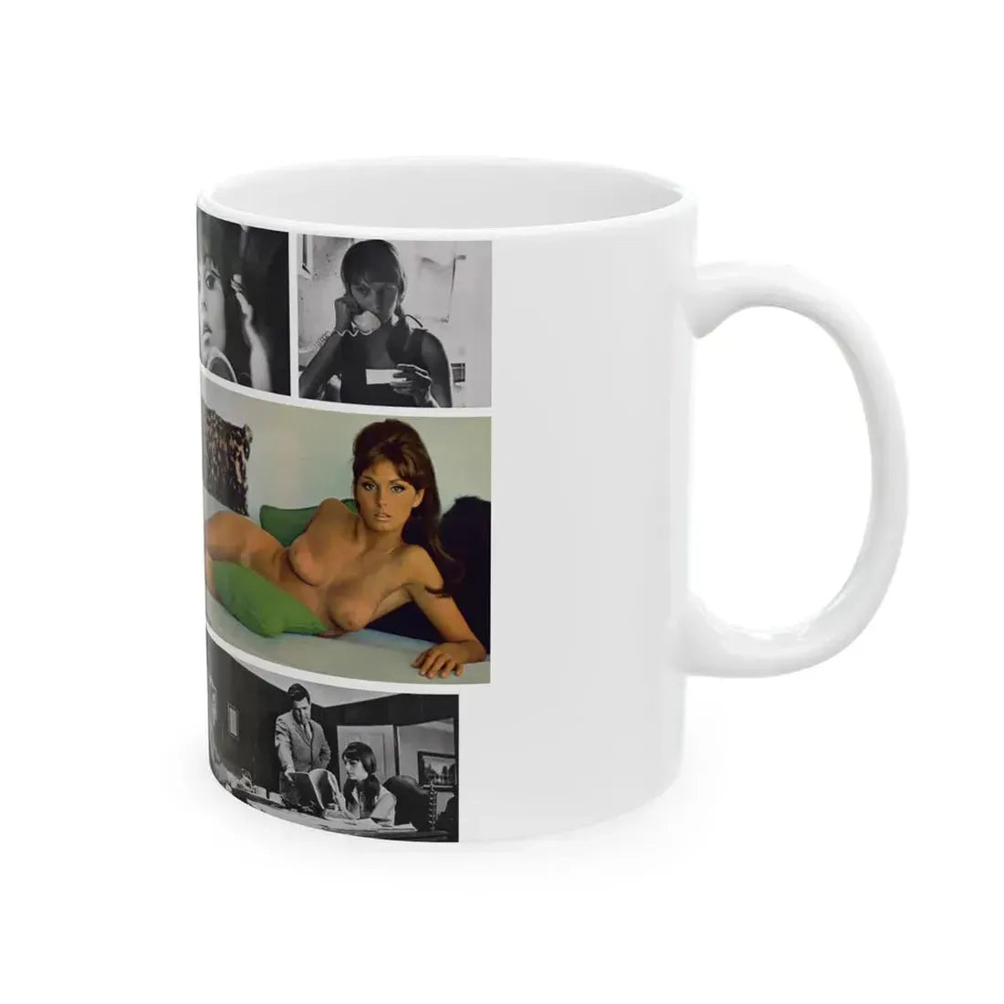 Victoria Vetri #125 - 2 Topless Photos (Vintage Female Icon) White Coffee Mug - Go Mug Yourself