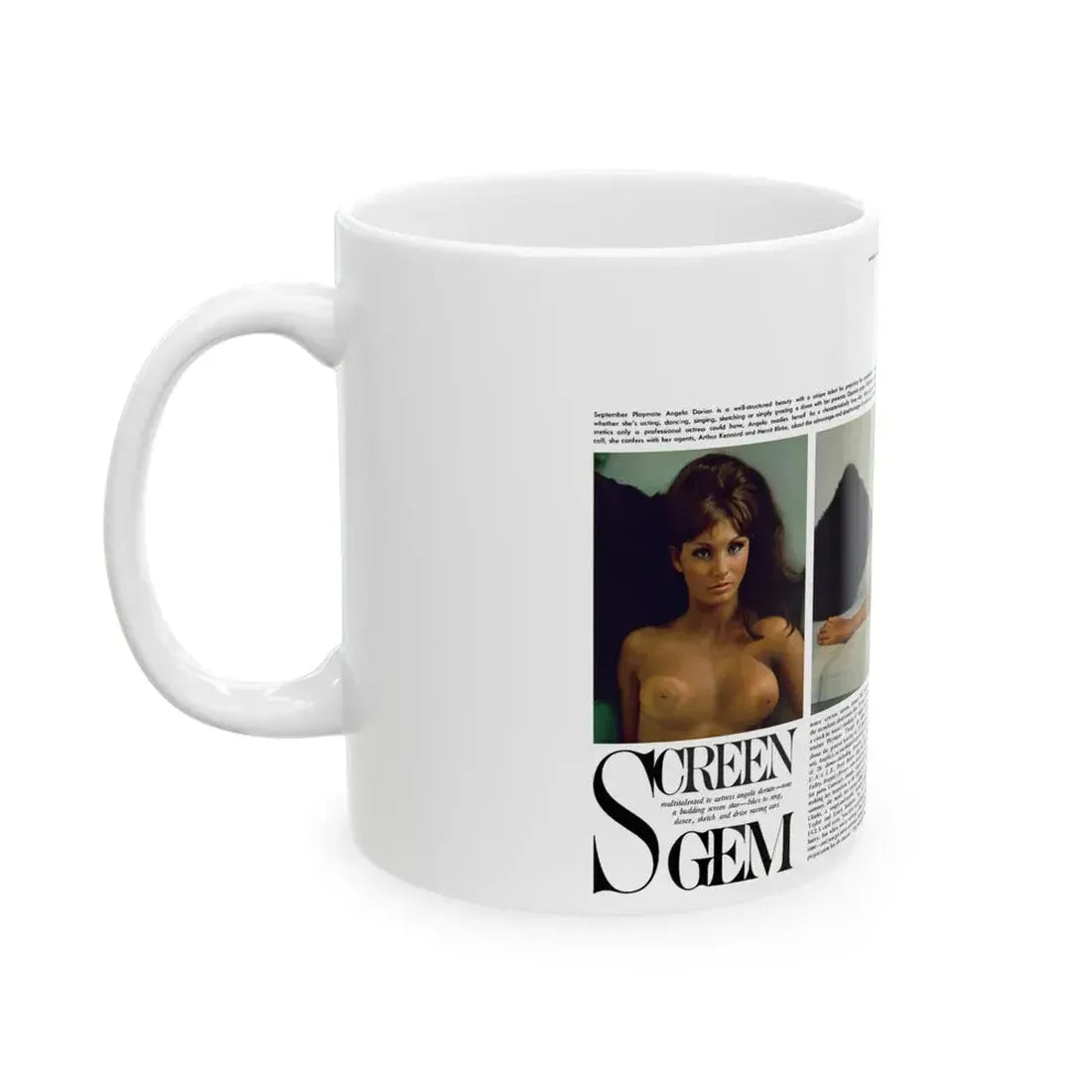 Victoria Vetri #125 - 2 Topless Photos (Vintage Female Icon) White Coffee Mug - Go Mug Yourself