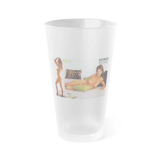Victoria Vetri #127 - 2 Topless Photos (Vintage Female Icon) Frosted Pint Glass 16oz-16oz-Frosted-Go Mug Yourself