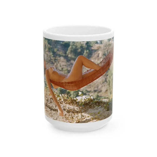 Victoria Vetri #129 - Topless (Vintage Female Icon) White Coffee Mug 15oz - Go Mug Yourself