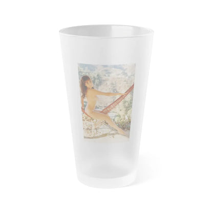 Victoria Vetri #131 - Topless (Vintage Female Icon) Frosted Pint Glass 16oz-16oz-Frosted-Go Mug Yourself