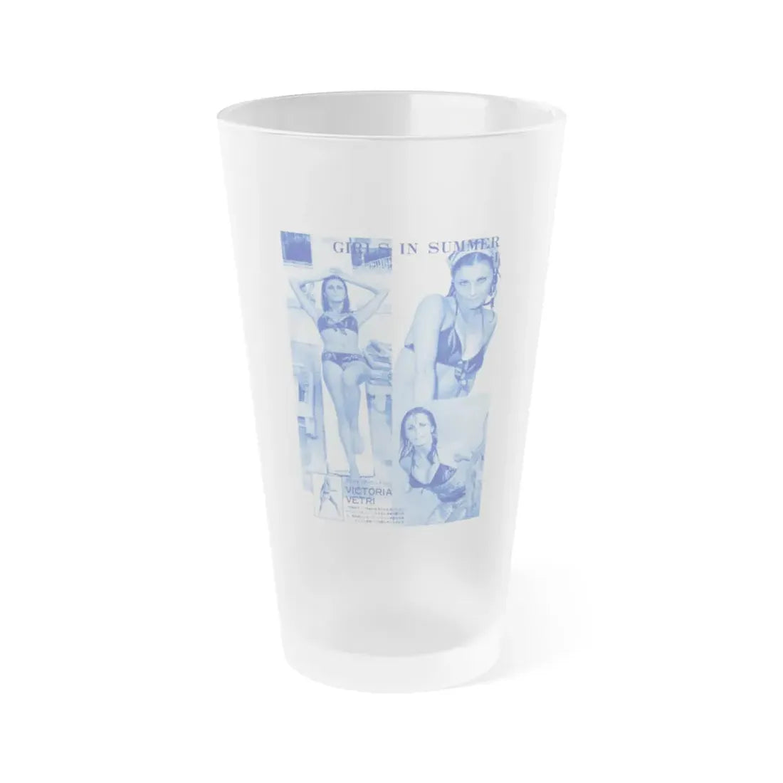 Victoria Vetri #133 - Japanese Pin-Up Poster (Vintage Female Icon) Frosted Pint Glass 16oz 16oz Frosted - Go Mug Yourself