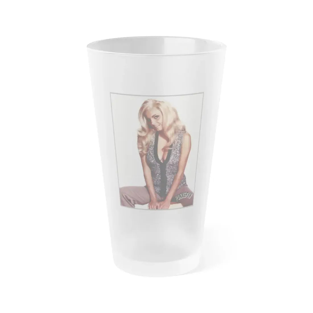 Victoria Vetri #29 (Vintage Female Icon) Frosted Pint Glass 16oz 16oz Frosted - Go Mug Yourself