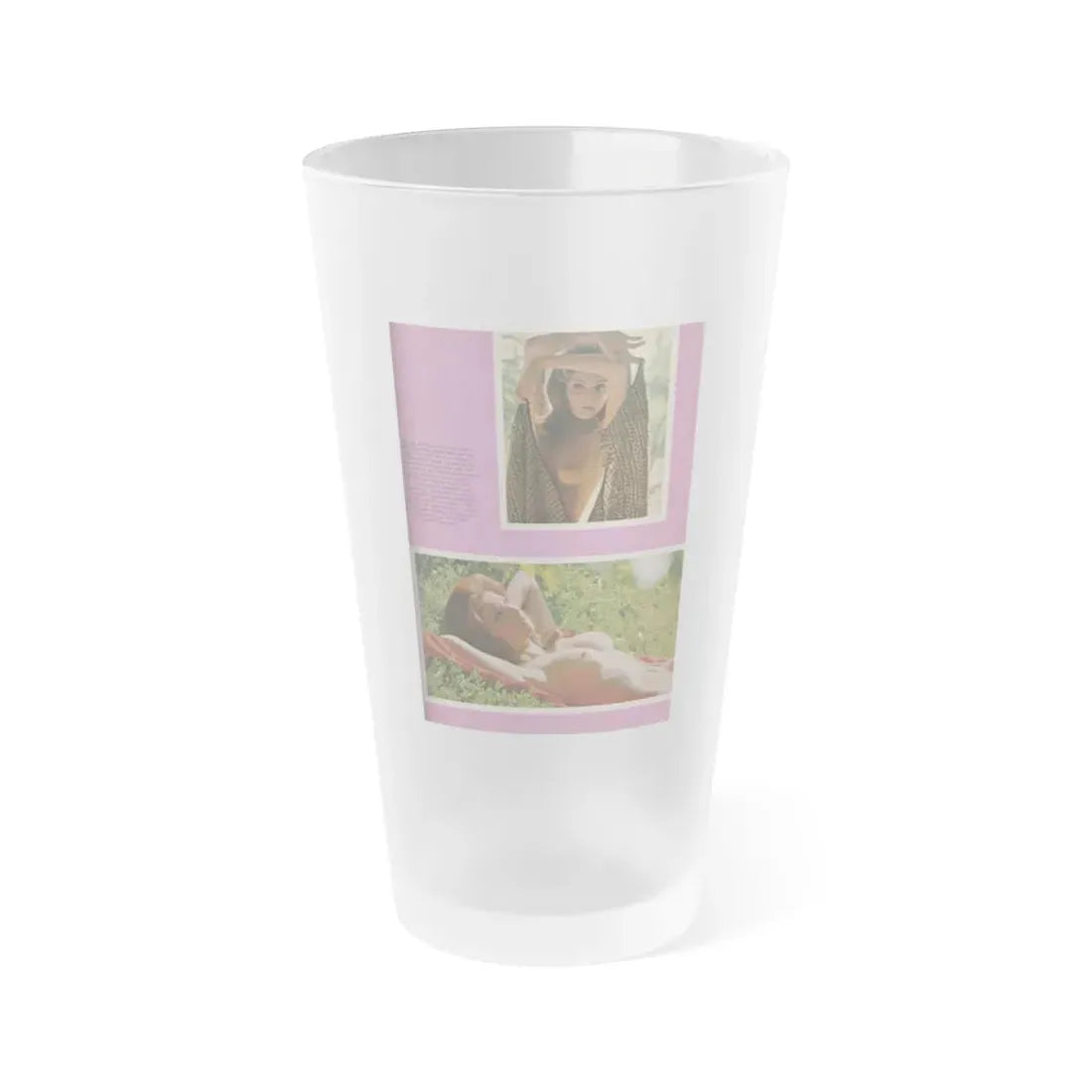 Victoria Vetri #50 - Playboy Mag. May '68 - 1 Photo & Caption (Vintage Female Icon) Frosted Pint Glass 16oz 16oz Frosted - Go Mug Yourself