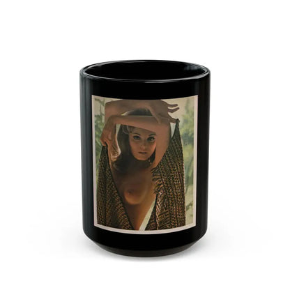 Victoria Vetri #51 - Playboy Mag. May '68 - 1 Photo - Partially Topless (Vintage Female Icon) Black Coffee Mug 15oz - Go Mug Yourself